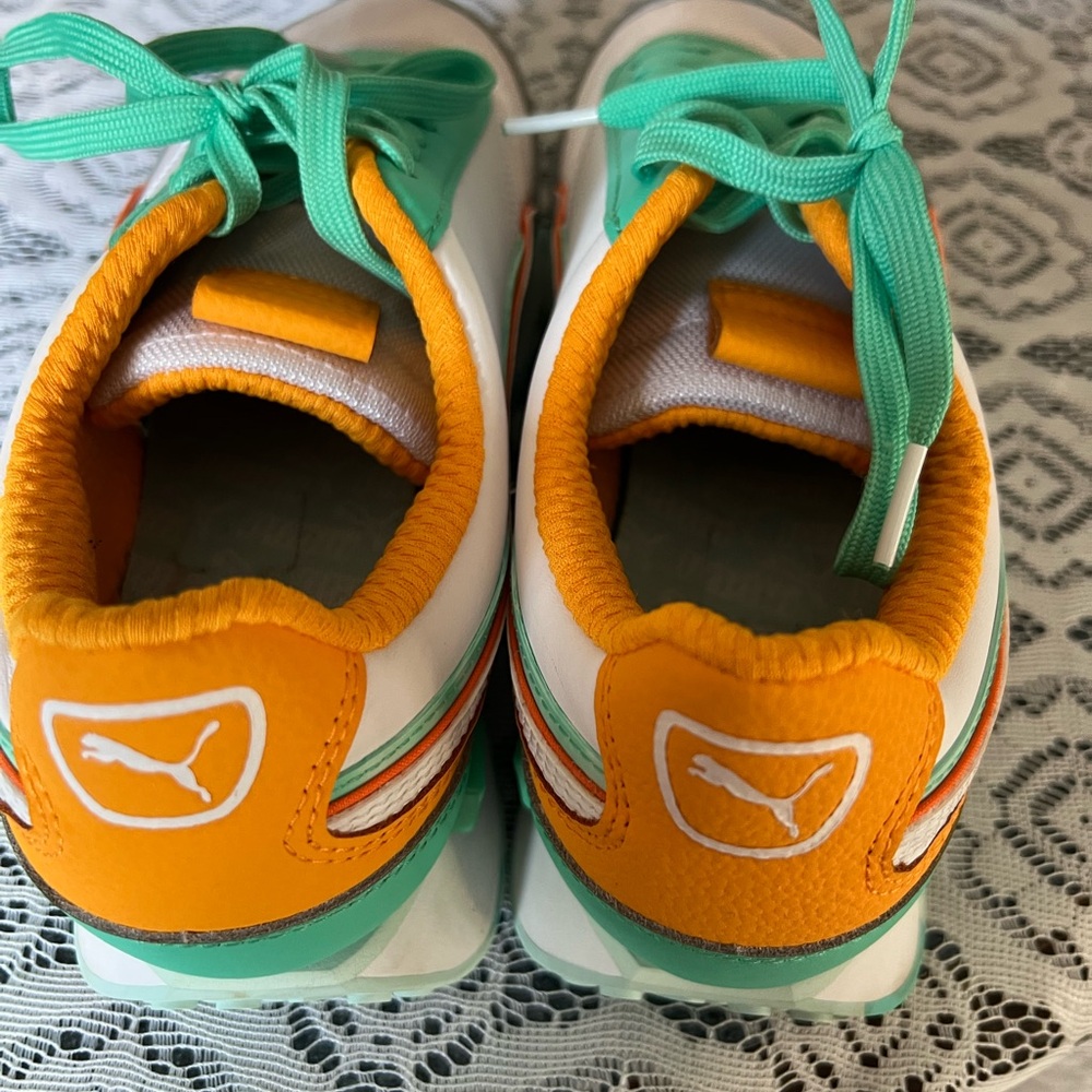 Puma Athletic Shoes in Green, White, and Orange - Picture 5 of 7